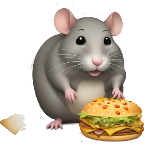 Fat rat eating junk food emoji