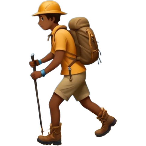 
una mezcla de sol + montaña + caminante estilo petroglifo emoji