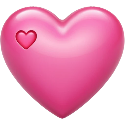 Apple-style 3D emoji of a shiny pimk  heart, smooth and glossy surface, simple and elegant design, no background. emoji