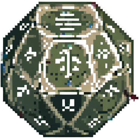 a 20-sided die (d20) with a blunt weapon emoji