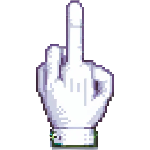 Super Mario's white glove with a finger pointing up, pixel art style emoji