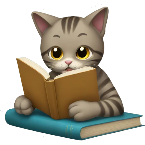 The cat is reading a book emoji