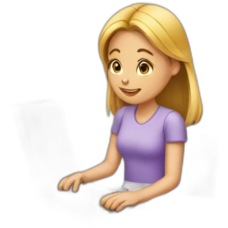 girl typing in phone emoji