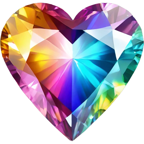 Heart shaped 56-carat rainbow diamond emoji