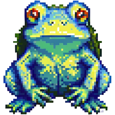 bufo frog pixel art style emoji