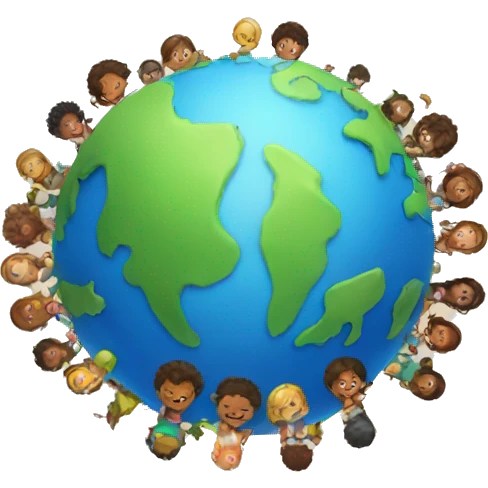 earth and kids emoji