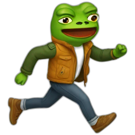 Pepe running new jacket emoji