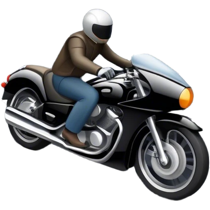 An icon showing a motorcycle and a car speeding through a winding road, with the car’s sleek silhouette blending into the curve of the road while the motorcycle zips past. The scene should capture the thrill of the ride, the freedom of the open road. transparent background. emoji