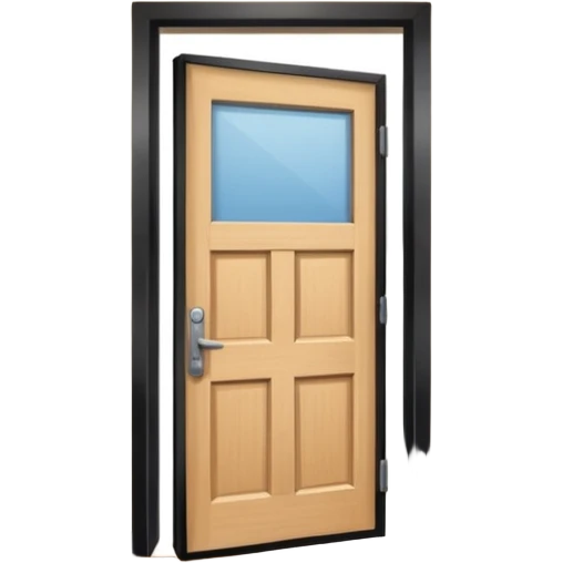 open door looking out into corridor in school emoji