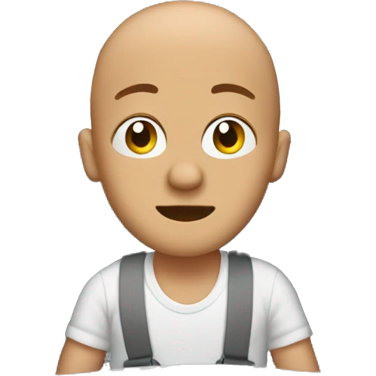 bald boy in car interior with bow on head emoji