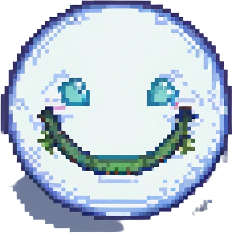 happy face pixel art style emoji