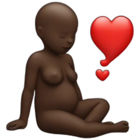 Partum in the black ,whith and red emoji