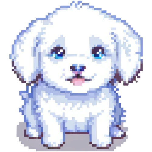 white fluffy little puppy emoji