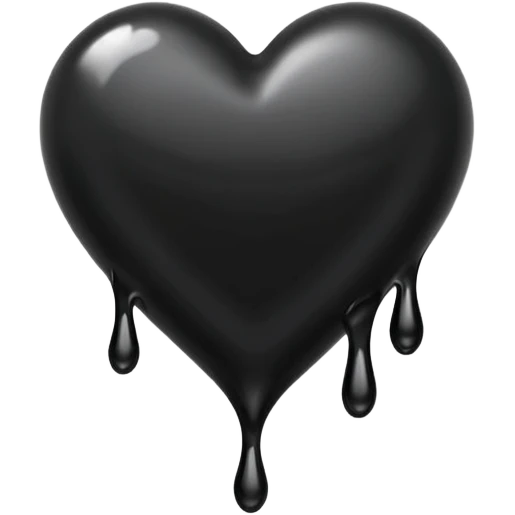 Dripping black heart emoji