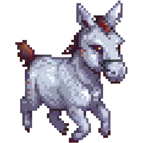 a running donkey, pixel art style emoji