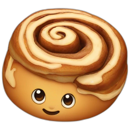 cinnamon bun head emoji