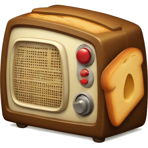 vintege radio and sweet bread emoji