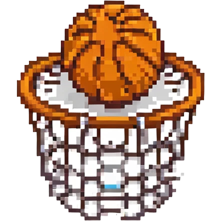 баскетбольный мяч в сетке, no background emoji