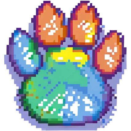 dog paws, colorful, simple emoji