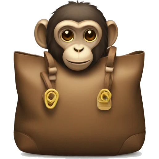 bag with monkey emoji