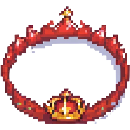 red crown, pixel art style emoji