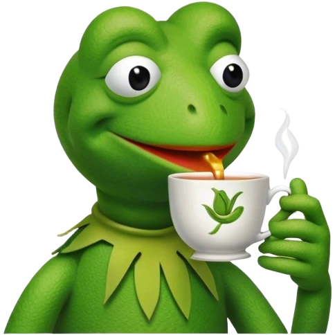 Kermit drinking tea side eye emoji