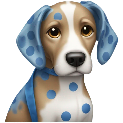 Blue sky dog with blue polka dots  emoji