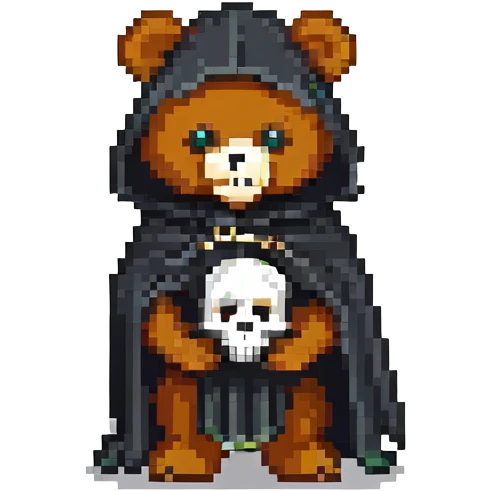 gothic teddy bear emoji