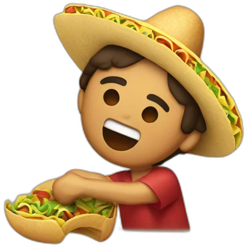 Mexikan beating tacos and boritos emoji