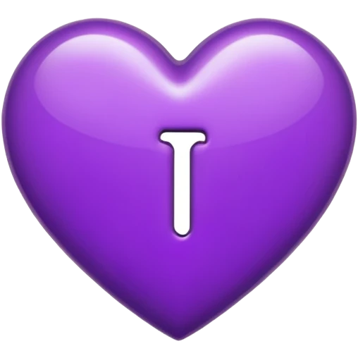The Letter “i” inside a Purple Heart emoji