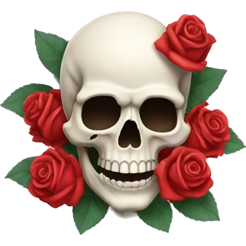 Skull with roses emoji