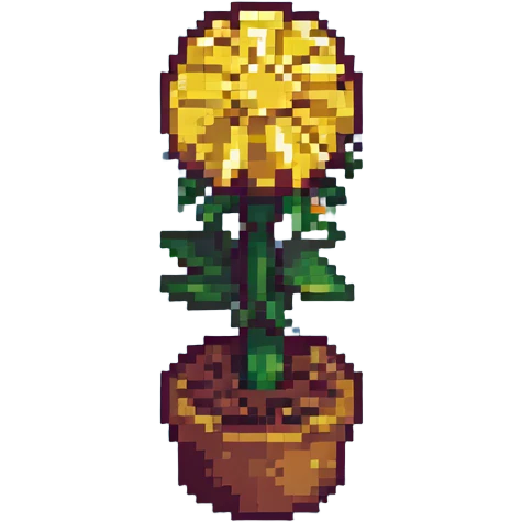 dandelion, pixel art style, simple and blocky, retro game look emoji