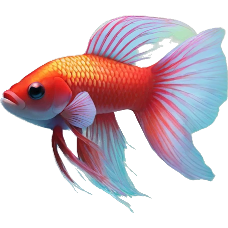 A female beta fish in beautiful ecosystem of aquarium emoji