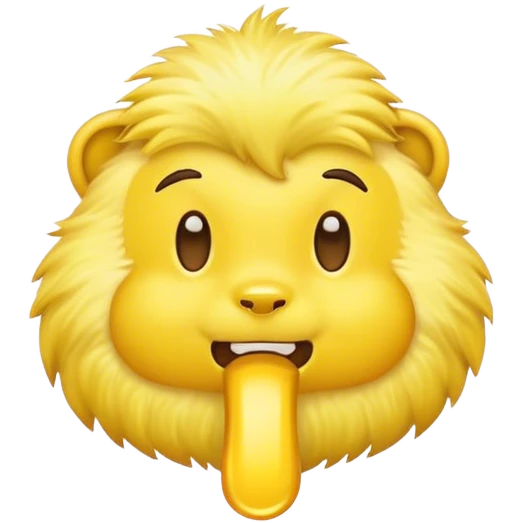 Yellow emoji with a yellow bone in his mouth emoji