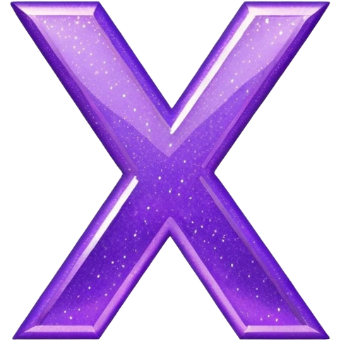glitter purple letter X emoji