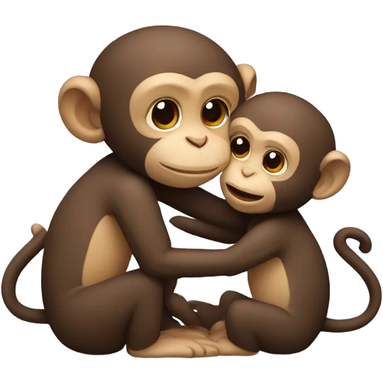 Two little monkeys in love  emoji