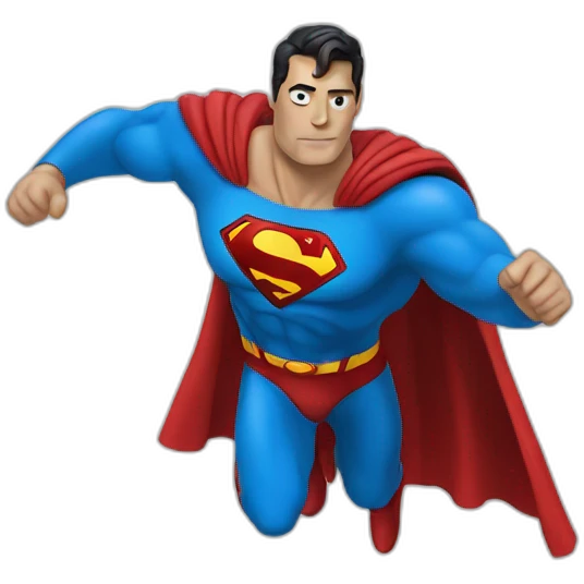 robot flying disguised as superman emoji