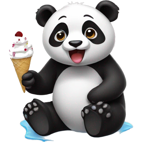 Panda eating ice cream emoji