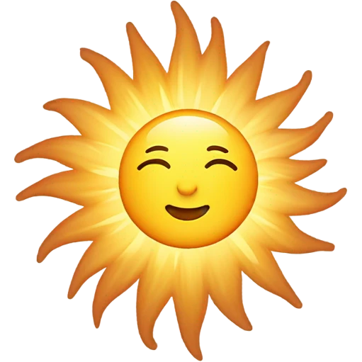 Sun with love emoji