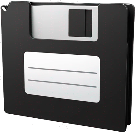 3d black floppy disk emoji
