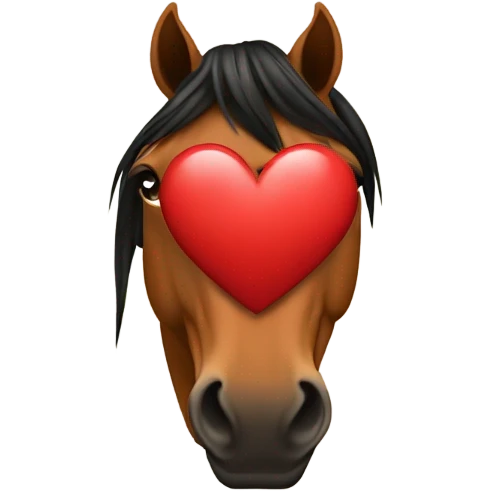 Heart with horse in the middle emoji