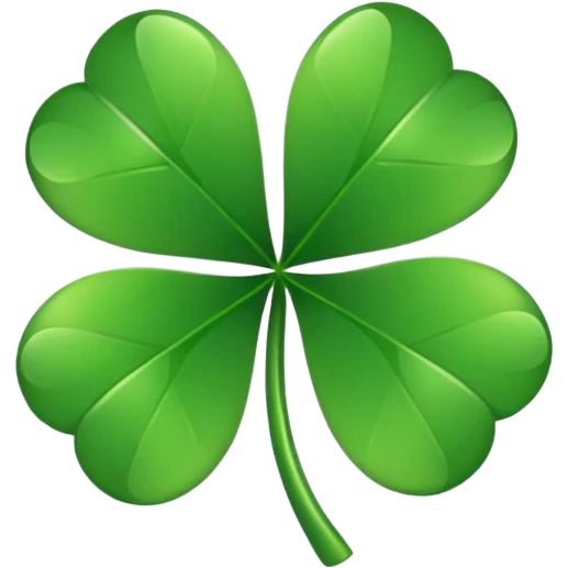 Lucky clover charm – green four-leaf clover. emoji