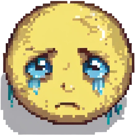 sad crying emoji, expressive face, single tear emoji