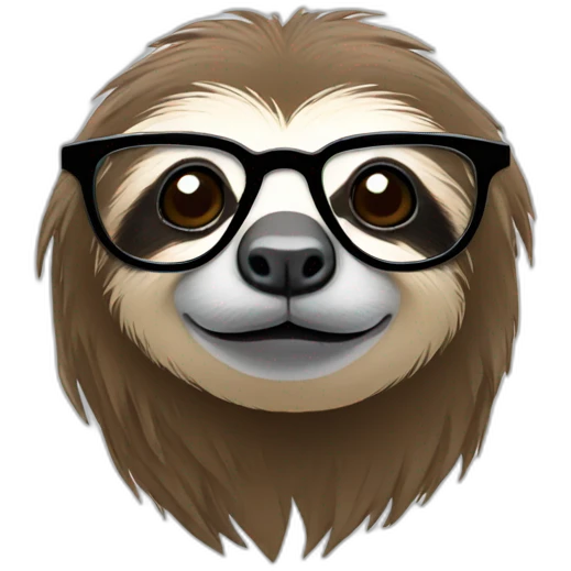 A sloth with fashion glasses emoji
