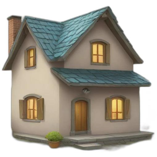 Un chat sur une maison emoji