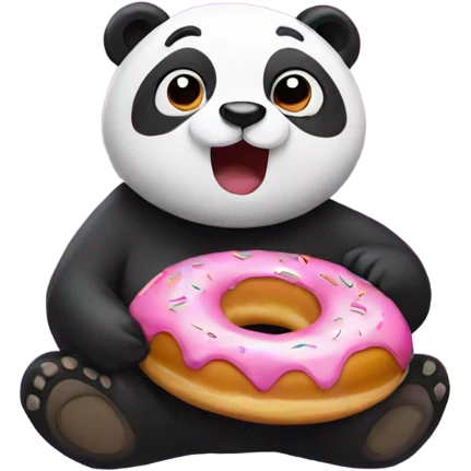 A panda with donut  emoji