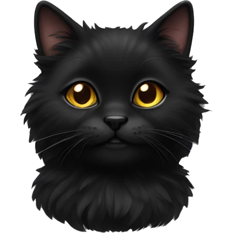 Black fluffy cat emoji