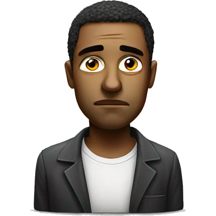 sad man with money photorealistic serious emoji