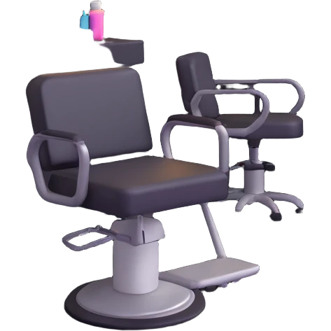 hair salon classroom with instructor and students learning emoji