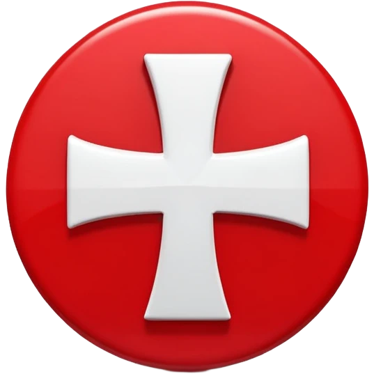 Red circular cross icon, white X symbol in center, glossy 3D button style, smooth surface, soft shadow, minimal design, centered composition, high resolution emoji